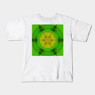 Weave Mandala Yellow and Green Kids T-Shirt